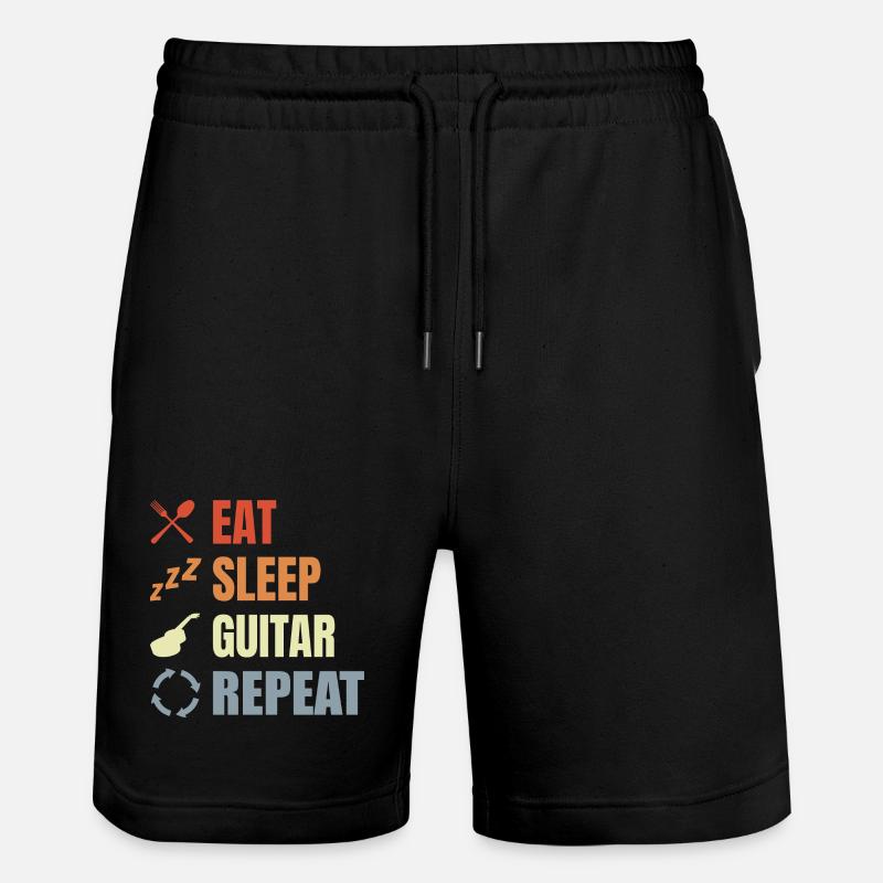 Eat Sleep Guitar Repeat - Short de jogging bio TRAINER Stanley/Stella unisexe - noir