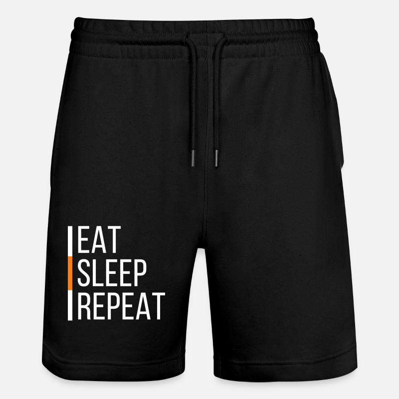 EAT SLEEP REPEAT - Short de jogging bio TRAINER Stanley/Stella unisexe - noir