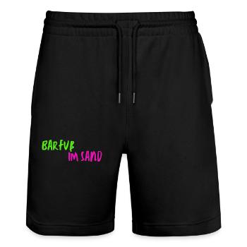 Barfuß im Sand - Stanley/Stella Unisex Bio Joggingshorts Trainer  - Schwarz - Vorne - Nik (191cm) & Marisol (170cm)