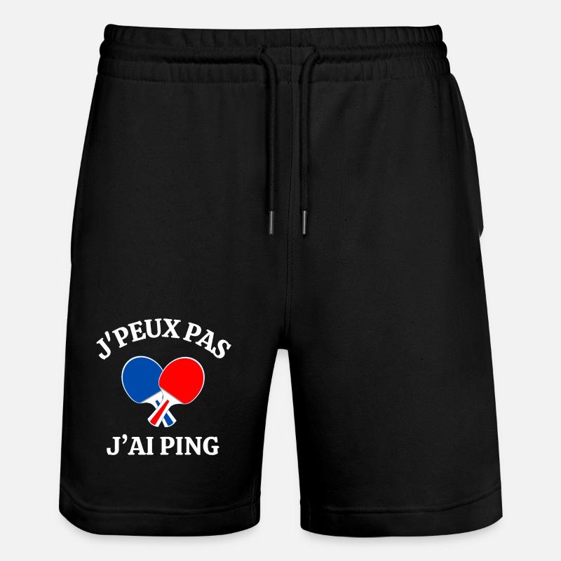 ping-pong, fan de ping-pong, ping - Short de jogging bio TRAINER Stanley/Stella unisexe - noir