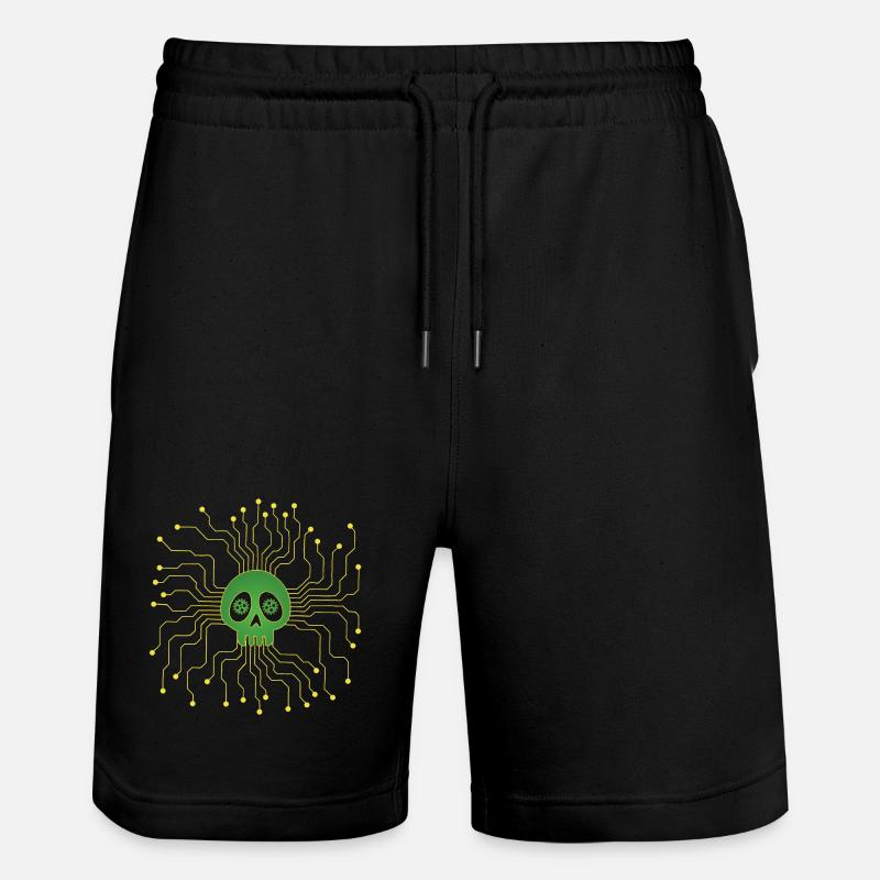 Microprocessor skull - Stanley/Stella Trainer Unisex Organic Jogging Shorts - black