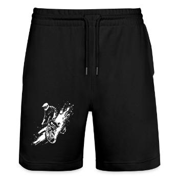 Cyclistes de VTT - Short de jogging bio TRAINER Stanley/Stella unisexe - noir - Devant - Nik (191cm) & Marisol (170cm)