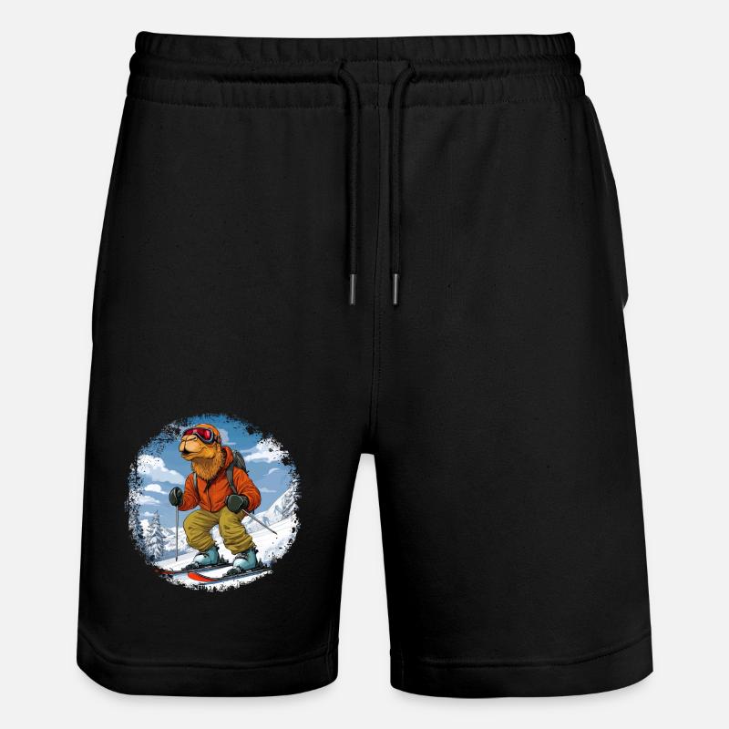 Kamel Skifahrer - Stanley/Stella Unisex Bio Joggingshorts Trainer  - Schwarz
