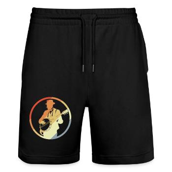 Joueur de banjo Vintage - Short de jogging bio TRAINER Stanley/Stella unisexe - noir - Devant - Nik (191cm) & Marisol (170cm)