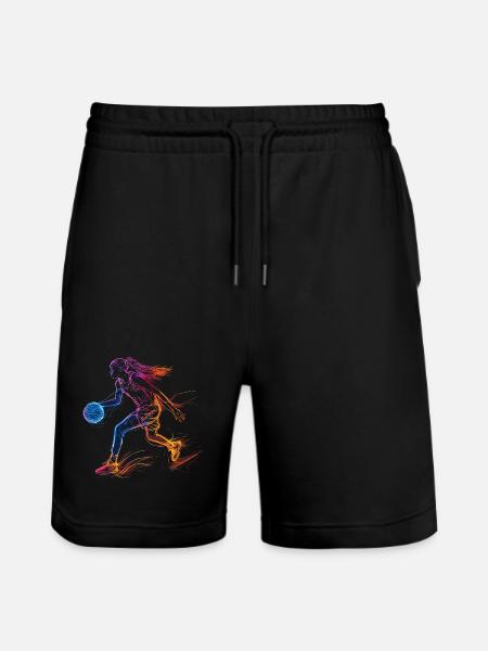 Croquis de joueur de basket-ball - Short de jogging bio TRAINER Stanley/Stella unisexe - noir