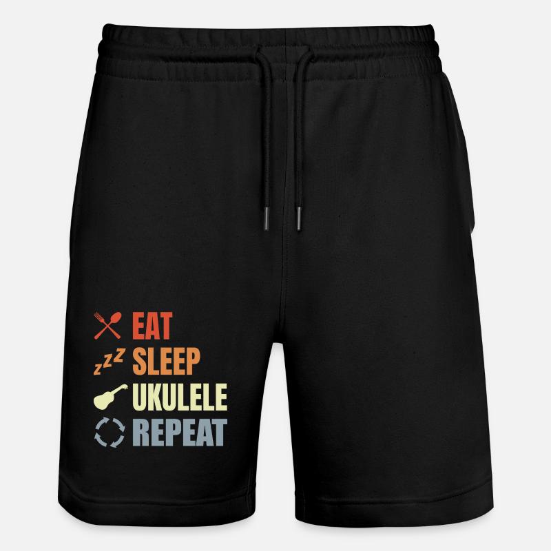 Manger dormir ukulélé répéter - Short de jogging bio TRAINER Stanley/Stella unisexe - noir
