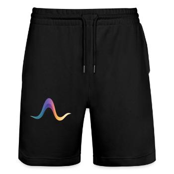 Reaction Pathway Flow – The Path of Change - Stanley/Stella Trainer Unisex Organic Jogging Shorts - black - Front - Nik (191cm) & Marisol (170cm)