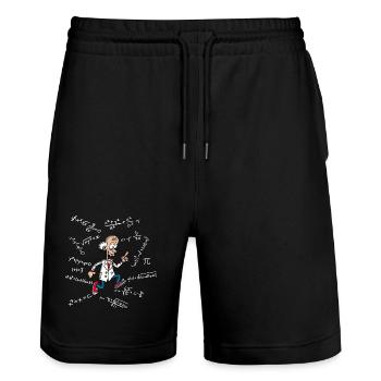 Savant un peu fou - Short de jogging bio TRAINER Stanley/Stella unisexe - noir - Devant - Nik (191cm) & Marisol (170cm)