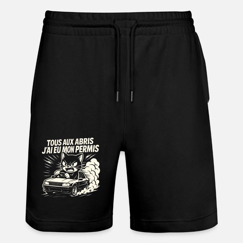 Fahrer Geschenk Führerschein - Stanley/Stella Unisex Bio Joggingshorts Trainer  - Schwarz