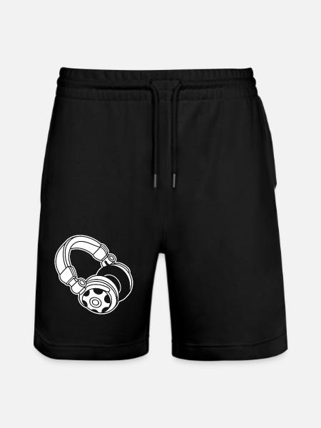 Headphone Silhouette: DJ & Music Vibes - Stanley/Stella Trainer Unisex Organic Jogging Shorts - black