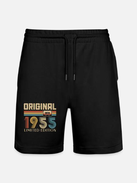 Birthday 70 Years Original 1955 Party Gift - Stanley/Stella Trainer Unisex Organic Jogging Shorts - black