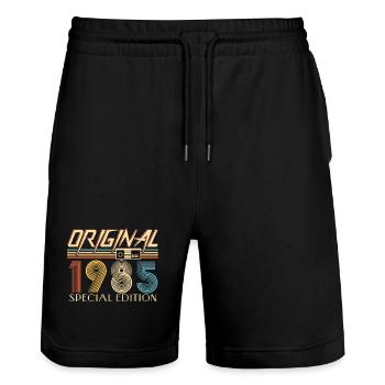 Gamer 40e anniversaire 40e anniversaire Original 1985 - Short de jogging bio TRAINER Stanley/Stella unisexe - noir - Devant - Nik (191cm) & Marisol (170cm)