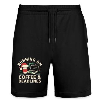 Büro Weihnachten - Stanley/Stella Unisex Bio Joggingshorts Trainer  - Schwarz - Vorne - Nik (191cm) & Marisol (170cm)