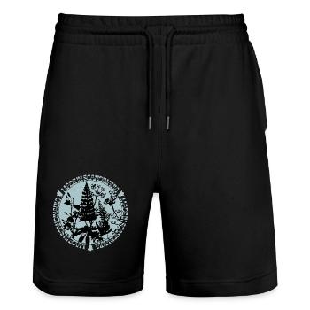 MADE IN SCANDINAVIA - Stanley/Stella Trainer Unisex Organic Jogging Shorts - black - Front - Nik (191cm) & Marisol (170cm)
