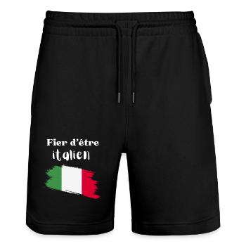 Fier d'être Italien - Short de jogging bio TRAINER Stanley/Stella unisexe - noir - Devant - Nik (191cm) & Marisol (170cm)
