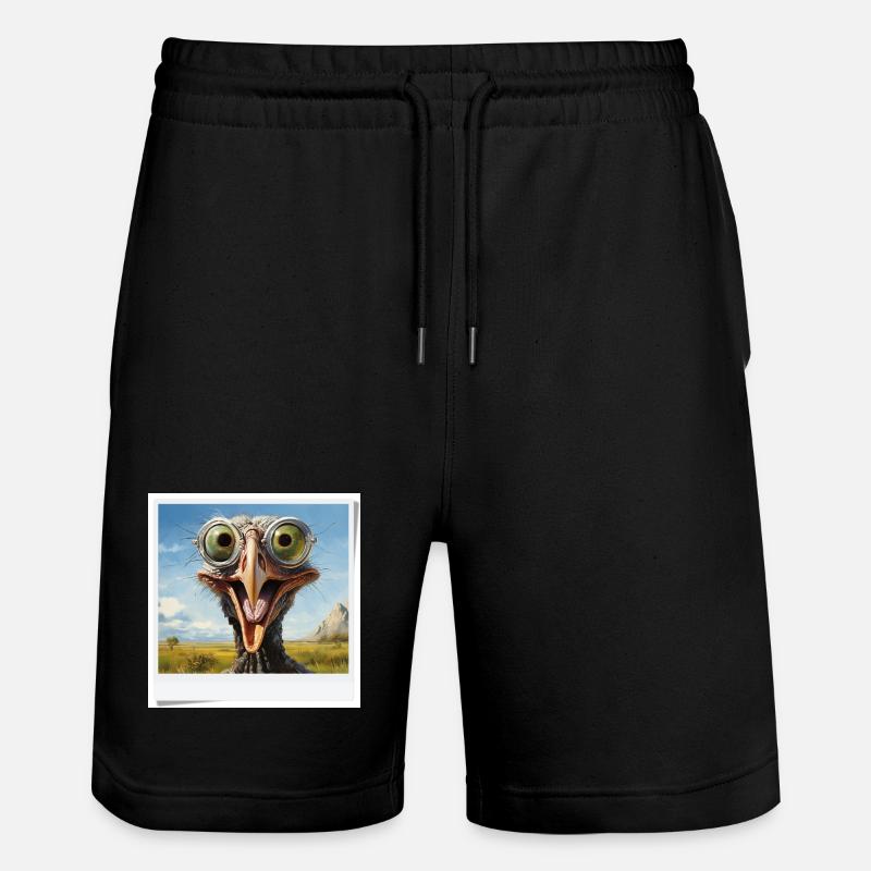 Exzentrischer Vogel mit Brillengläsern - Stanley/Stella Unisex Bio Joggingshorts Trainer  - Schwarz