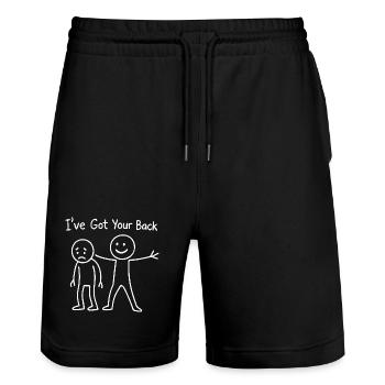 Je te couvre : Duo de soutien - Short de jogging bio TRAINER Stanley/Stella unisexe - noir - Devant - Nik (191cm) & Marisol (170cm)
