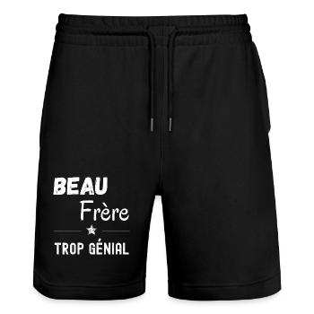 Beau frère - Short de jogging bio TRAINER Stanley/Stella unisexe - noir - Devant - Nik (191cm) & Marisol (170cm)