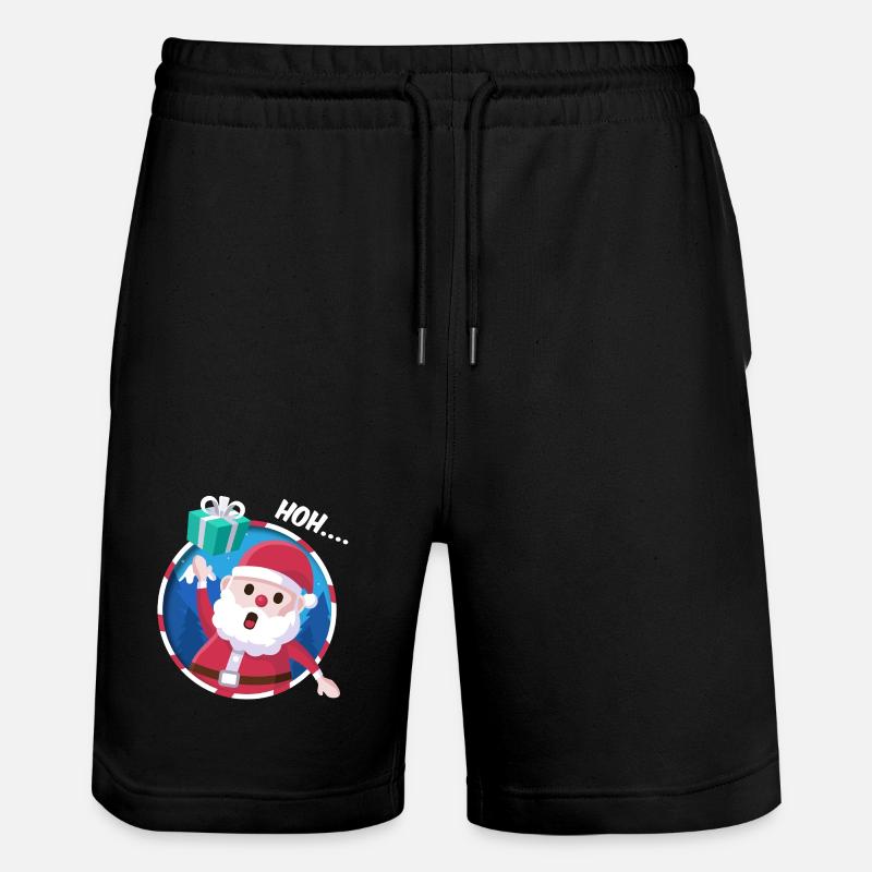 Leuchtender Santa Geschenk - Stanley/Stella Unisex Bio Joggingshorts Trainer  - Schwarz