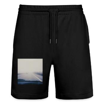 Reisen in Grau - Stanley/Stella Unisex Bio Joggingshorts Trainer  - Schwarz - Vorne - Nik (191cm) & Marisol (170cm)