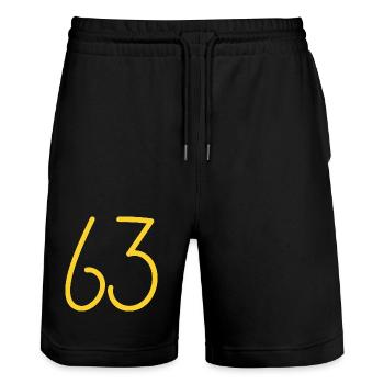 63 - Stanley/Stella Unisex Bio Joggingshorts Trainer  - Schwarz - Vorne - Nik (191cm) & Marisol (170cm)