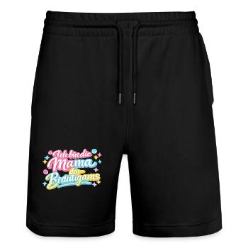 Idée cadeau de la mère du marié - Short de jogging bio TRAINER Stanley/Stella unisexe - noir - Devant - Nik (191cm) & Marisol (170cm)
