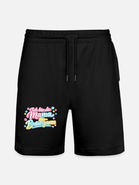 Mama des Bräutigams Geschenkidee - Stanley/Stella Unisex Bio Joggingshorts Trainer - Schwarz