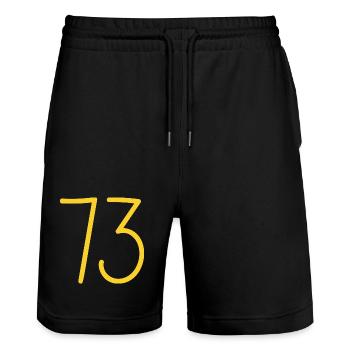 73 - Stanley/Stella Unisex Bio Joggingshorts Trainer  - Schwarz - Vorne - Nik (191cm) & Marisol (170cm)