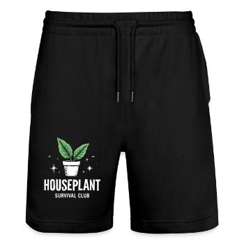 Houseplant Survival Club Plants - Stanley/Stella Trainer Unisex Organic Jogging Shorts - black - Front - Nik (191cm) & Marisol (170cm)