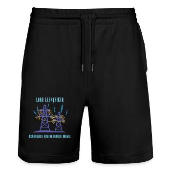 Lord Electrician, Ruler of Invisible Magic - Stanley/Stella Trainer Unisex Organic Jogging Shorts - black - Front - Nik (191cm) & Marisol (170cm)