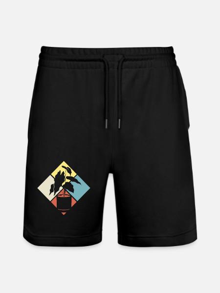 Retro Plant Lover Plants Succulents - Stanley/Stella Trainer Unisex Organic Jogging Shorts - black