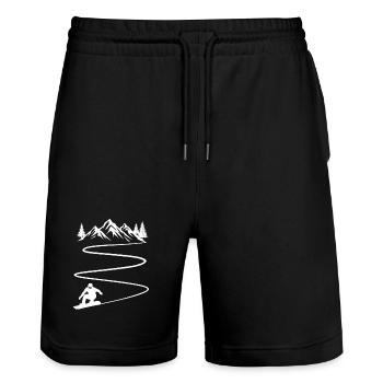 Snowboard et snowboard en montagne - Short de jogging bio TRAINER Stanley/Stella unisexe - noir - Devant - Nik (191cm) & Marisol (170cm)