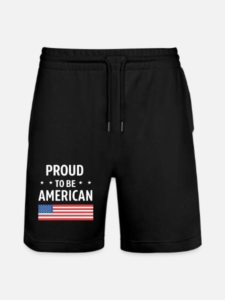 American Pride mit US-Flagge - Stanley/Stella Unisex Bio Joggingshorts Trainer  - Schwarz