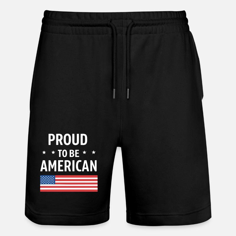 American Pride mit US-Flagge - Stanley/Stella Unisex Bio Joggingshorts Trainer  - Schwarz