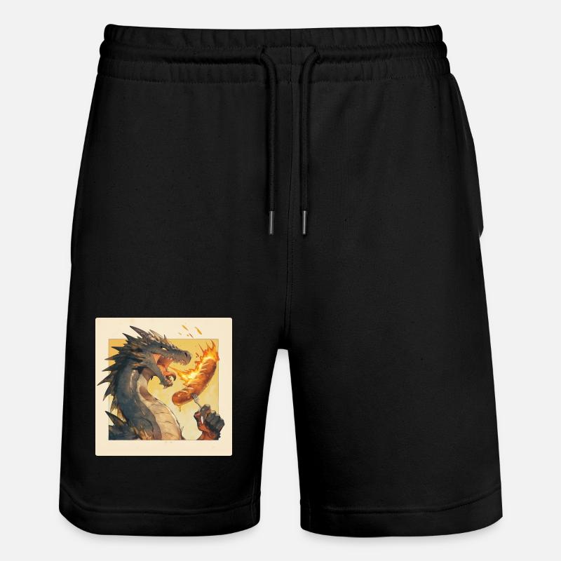 Dragon grille la bratwurst - Short de jogging bio TRAINER Stanley/Stella unisexe - noir