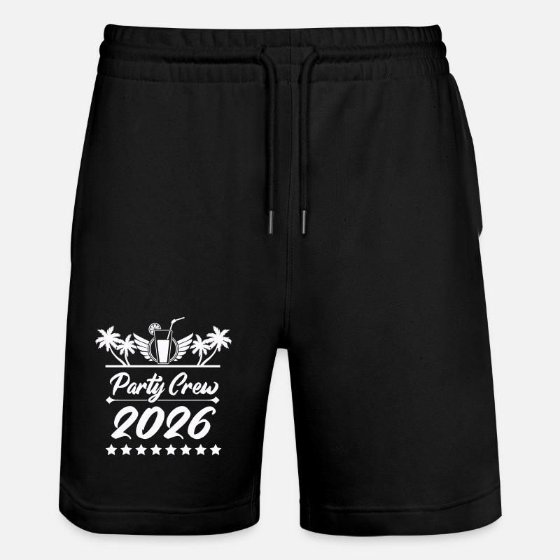 Party Crew 2026 Palmiers - Short de jogging bio TRAINER Stanley/Stella unisexe - noir
