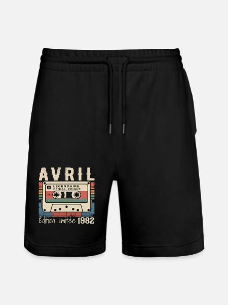 avril 1982 April 1982 - Short de jogging bio TRAINER Stanley/Stella unisexe - noir