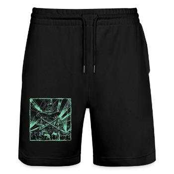 Electro Rave Party Festival - Stanley/Stella Trainer Unisex Organic Jogging Shorts - black - Front - Nik (191cm) & Marisol (170cm)