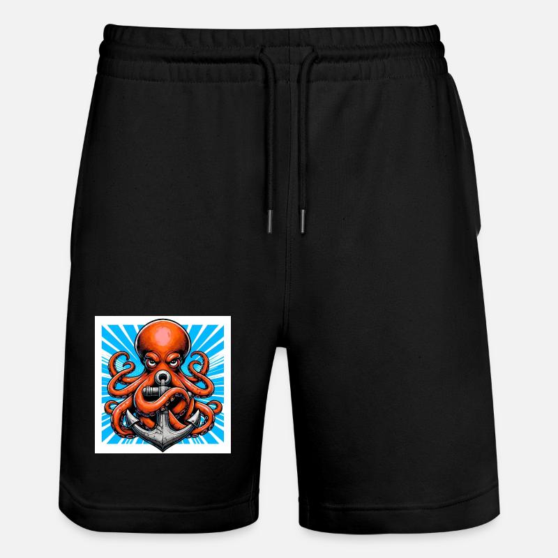 Un Poulpe embrasse une Ancre - Short de jogging bio TRAINER Stanley/Stella unisexe - noir