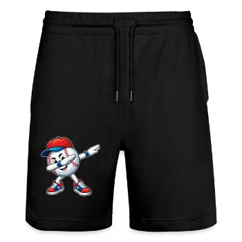 Dabbing Baseball - Stanley/Stella Unisex Bio Joggingshorts Trainer  - Schwarz - Vorne - Nik (191cm) & Marisol (170cm)