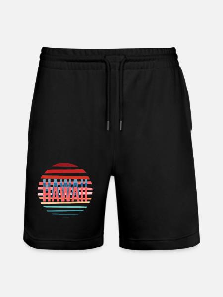 Hawaii retro sun - Stanley/Stella Trainer Unisex Organic Jogging Shorts - black