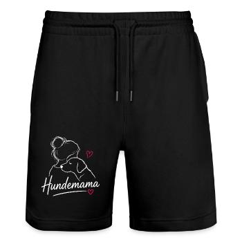Dog Mom Labrador Love Shirt - Stanley/Stella Trainer Unisex Organic Jogging Shorts - black - Front - Nik (191cm) & Marisol (170cm)