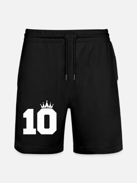 Royal Ten with Crown - Stanley/Stella Trainer Unisex Organic Jogging Shorts - black