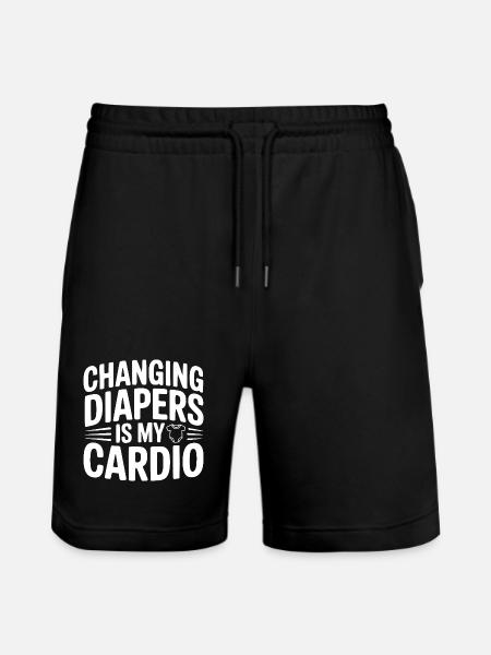 Changing Diapers Is My Cardio - Stanley/Stella Trainer Unisex Organic Jogging Shorts - black