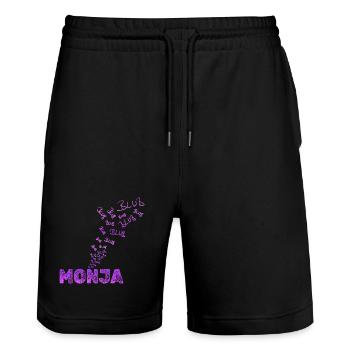 Spass  - Stanley/Stella Unisex Bio Joggingshorts Trainer  - Schwarz - Vorne - Nik (191cm) & Marisol (170cm)