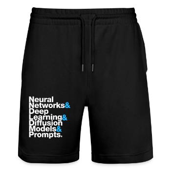 I&A - Stanley/Stella Unisex Bio Joggingshorts Trainer  - Schwarz - Vorne - Nik (191cm) & Marisol (170cm)