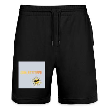Stay cool  - Short de jogging bio TRAINER Stanley/Stella unisexe - noir - Devant - Nik (191cm) & Marisol (170cm)