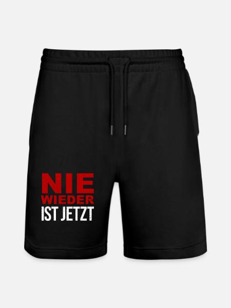 Never again is now - Stanley/Stella Trainer Unisex Organic Jogging Shorts - black