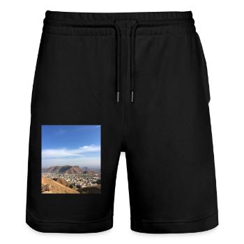 Heimat - Stanley/Stella Unisex Bio Joggingshorts Trainer  - Schwarz - Vorne - Nik (191cm) & Marisol (170cm)