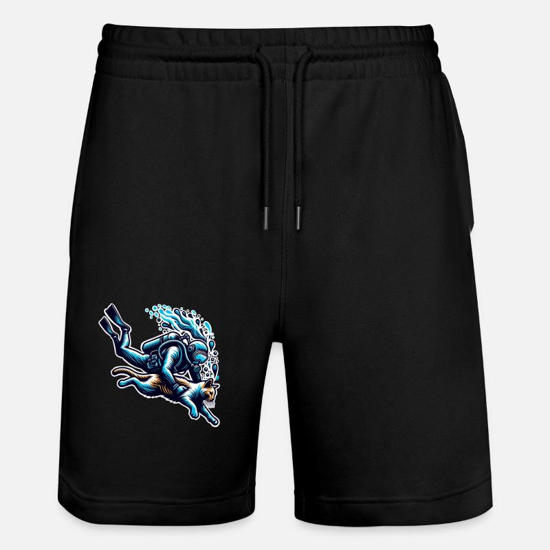 Plongée Plongeur Chat - Short de jogging bio TRAINER Stanley/Stella unisexe - noir